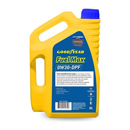 Goodyear Fuel Max 0W-30 Tam Sentetik 5 lt DPF Dizel Motor Yağı 